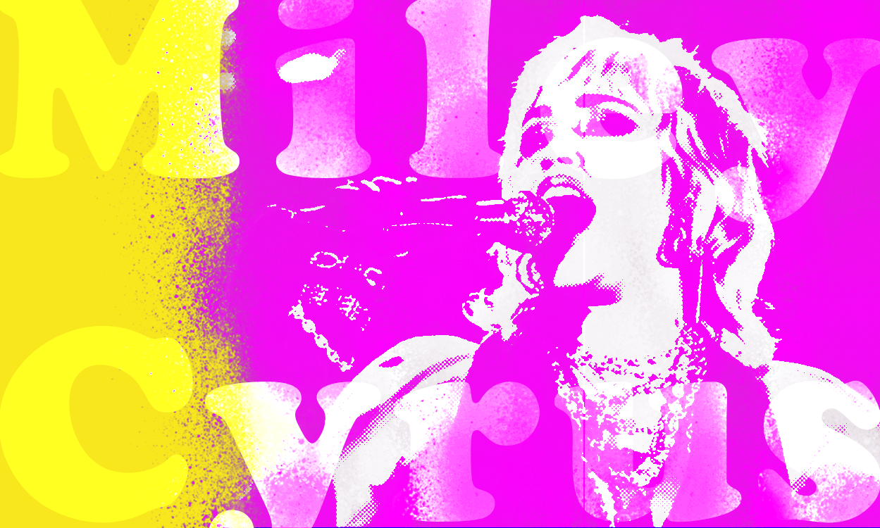 Miley Cyrus: a nova era é rock n roll | Arte por Gabriel Santos